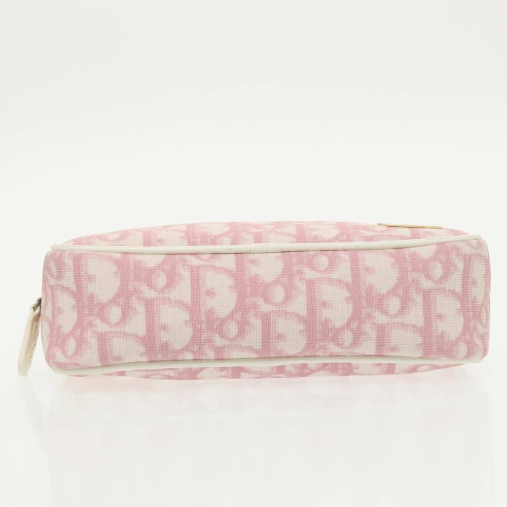 Christian Dior Trotter Canvas Pouch Pink Silver Auth hk1748 - Picture 6 of 16